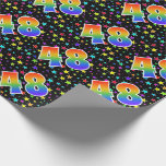 [ Thumbnail: Colorful Stars + Rainbow Pattern "48" Event # Wrapping Paper ]