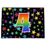 [ Thumbnail: Colorful Stars + Rainbow Pattern "4" Event # Gift Bag ]