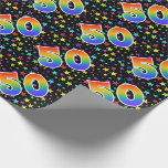 [ Thumbnail: Colorful Stars + Rainbow Pattern "50" Event # Wrapping Paper ]