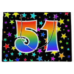 [ Thumbnail: Colorful Stars + Rainbow Pattern "51" Event # Gift Bag ]