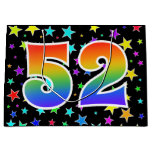 [ Thumbnail: Colorful Stars + Rainbow Pattern "52" Event # Gift Bag ]