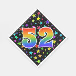 [ Thumbnail: Colorful Stars + Rainbow Pattern "52" Event # Napkins ]