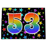 [ Thumbnail: Colorful Stars + Rainbow Pattern "53" Event # Gift Bag ]