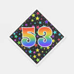 [ Thumbnail: Colorful Stars + Rainbow Pattern "53" Event # Napkins ]