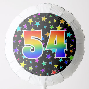 Colorful Stars + Rainbow Pattern "54" Event # Balloon