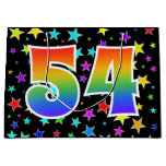 [ Thumbnail: Colorful Stars + Rainbow Pattern "54" Event # Gift Bag ]