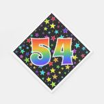 [ Thumbnail: Colorful Stars + Rainbow Pattern "54" Event # Napkins ]