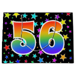 [ Thumbnail: Colorful Stars + Rainbow Pattern "56" Event # Gift Bag ]