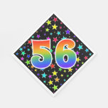 [ Thumbnail: Colorful Stars + Rainbow Pattern "56" Event # Napkins ]