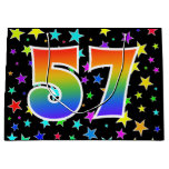 [ Thumbnail: Colorful Stars + Rainbow Pattern "57" Event # Gift Bag ]