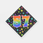 [ Thumbnail: Colorful Stars + Rainbow Pattern "57" Event # Napkins ]