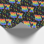[ Thumbnail: Colorful Stars + Rainbow Pattern "57" Event # Wrapping Paper ]