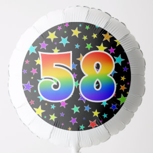 Colorful Stars + Rainbow Pattern "58" Event # Balloon