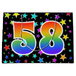 [ Thumbnail: Colorful Stars + Rainbow Pattern "58" Event # Gift Bag ]