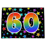 [ Thumbnail: Colorful Stars + Rainbow Pattern "60" Event # Gift Bag ]