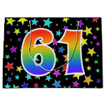 [ Thumbnail: Colorful Stars + Rainbow Pattern "61" Event # Gift Bag ]