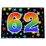 [ Thumbnail: Colorful Stars + Rainbow Pattern "62" Event # Gift Bag ]
