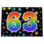 [ Thumbnail: Colorful Stars + Rainbow Pattern "63" Event # Gift Bag ]
