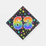 [ Thumbnail: Colorful Stars + Rainbow Pattern "63" Event # Napkins ]