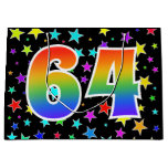 [ Thumbnail: Colorful Stars + Rainbow Pattern "64" Event # Gift Bag ]