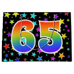 [ Thumbnail: Colorful Stars + Rainbow Pattern "65" Event # Gift Bag ]