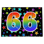 [ Thumbnail: Colorful Stars + Rainbow Pattern "66" Event # Gift Bag ]