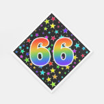 [ Thumbnail: Colorful Stars + Rainbow Pattern "66" Event # Napkins ]