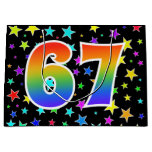 [ Thumbnail: Colorful Stars + Rainbow Pattern "67" Event # Gift Bag ]