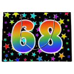 [ Thumbnail: Colorful Stars + Rainbow Pattern "68" Event # Gift Bag ]