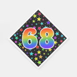 [ Thumbnail: Colorful Stars + Rainbow Pattern "68" Event # Napkins ]
