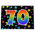 [ Thumbnail: Colorful Stars + Rainbow Pattern "70" Event # Gift Bag ]