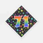 [ Thumbnail: Colorful Stars + Rainbow Pattern "71" Event # Napkins ]