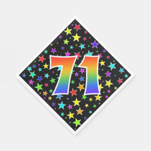 Colorful Stars + Rainbow Pattern "71" Event # Napkins