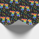 [ Thumbnail: Colorful Stars + Rainbow Pattern "71" Event # Wrapping Paper ]