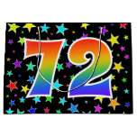 [ Thumbnail: Colorful Stars + Rainbow Pattern "72" Event # Gift Bag ]