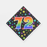 [ Thumbnail: Colorful Stars + Rainbow Pattern "72" Event # Napkins ]