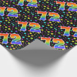 [ Thumbnail: Colorful Stars + Rainbow Pattern "72" Event # Wrapping Paper ]