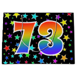 [ Thumbnail: Colorful Stars + Rainbow Pattern "73" Event # Gift Bag ]