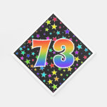 [ Thumbnail: Colorful Stars + Rainbow Pattern "73" Event # Napkins ]