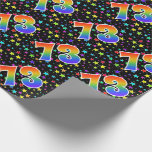 [ Thumbnail: Colorful Stars + Rainbow Pattern "73" Event # Wrapping Paper ]
