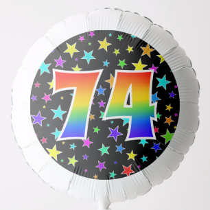 Colorful Stars + Rainbow Pattern "74" Event # Balloon