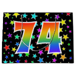 [ Thumbnail: Colorful Stars + Rainbow Pattern "74" Event # Gift Bag ]