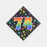 [ Thumbnail: Colorful Stars + Rainbow Pattern "74" Event # Napkins ]