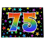 [ Thumbnail: Colorful Stars + Rainbow Pattern "75" Event # Gift Bag ]