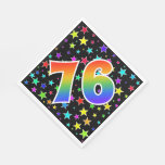 [ Thumbnail: Colorful Stars + Rainbow Pattern "76" Event # Napkin ]