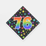 [ Thumbnail: Colorful Stars + Rainbow Pattern "76" Event # Napkins ]