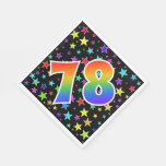 [ Thumbnail: Colorful Stars + Rainbow Pattern "78" Event # Napkins ]