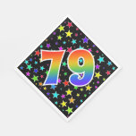 [ Thumbnail: Colorful Stars + Rainbow Pattern "79" Event # Napkins ]