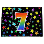 [ Thumbnail: Colorful Stars + Rainbow Pattern "7" Event # Gift Bag ]
