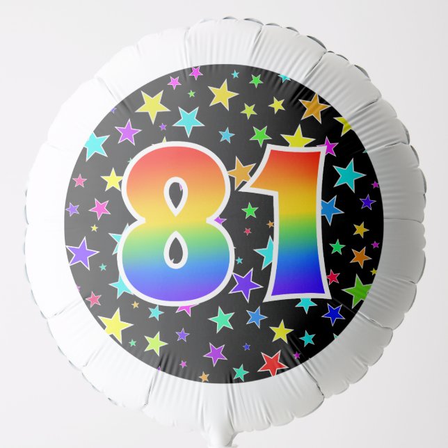 Colorful Stars + Rainbow Pattern "81" Event # Balloon (Front)